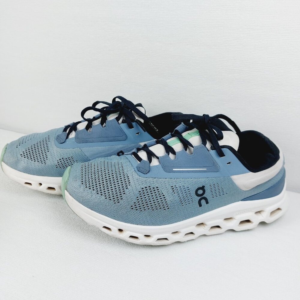 On Run Men's Wash Metal Blue Cloudstratus 3 Athletic Running Shoes Size 8.5 - Picture 3 of 15